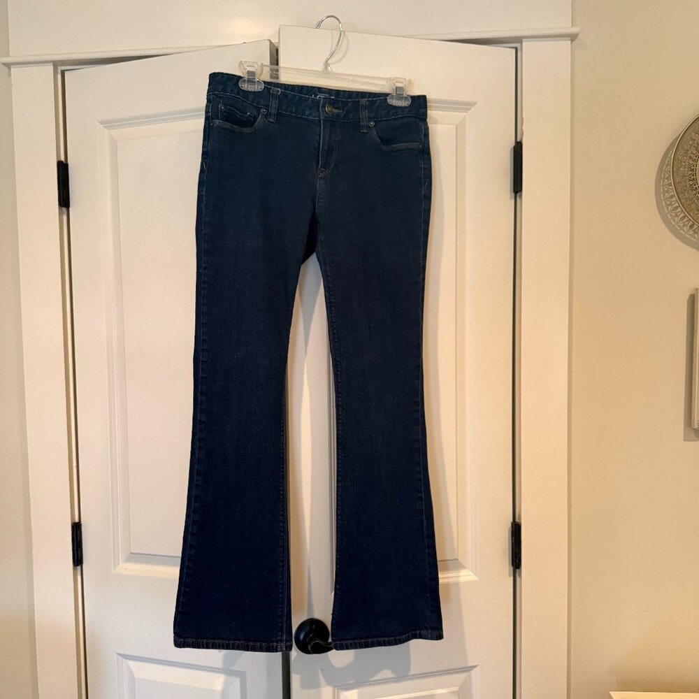 Loft Original Boot Jeans, Size 6, Waist 28, Dark Wash Blue Denim